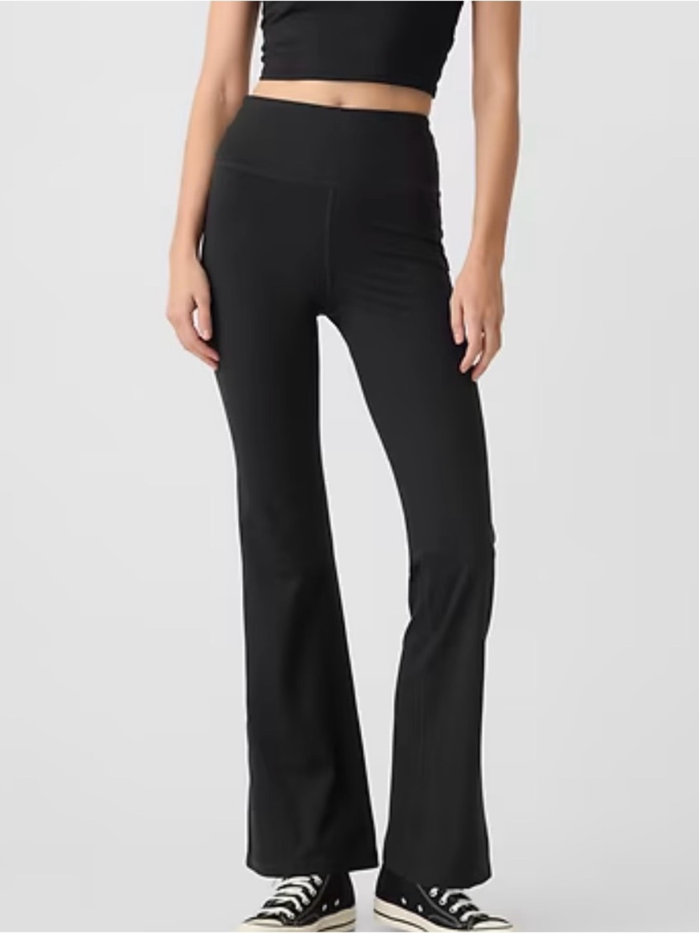 GapFit Sky High Flare Legging Pants Full Length- Black - L- NWT - Picture 4 of 12